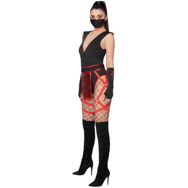 Ninja Kostyme Svart/Rød