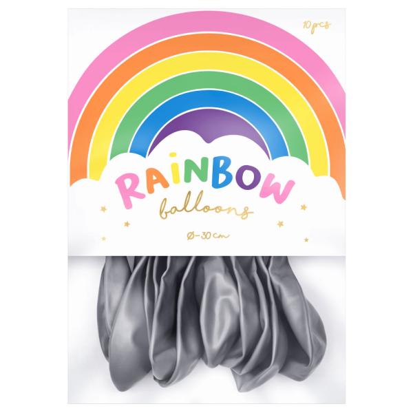Rainbow Latexballonger Metallic Sølv