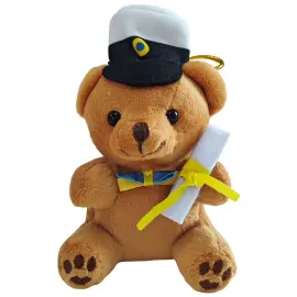 Studentbamse Bj&oslash;rn med Diplom og Sl&oslash;yfe 12 cm
