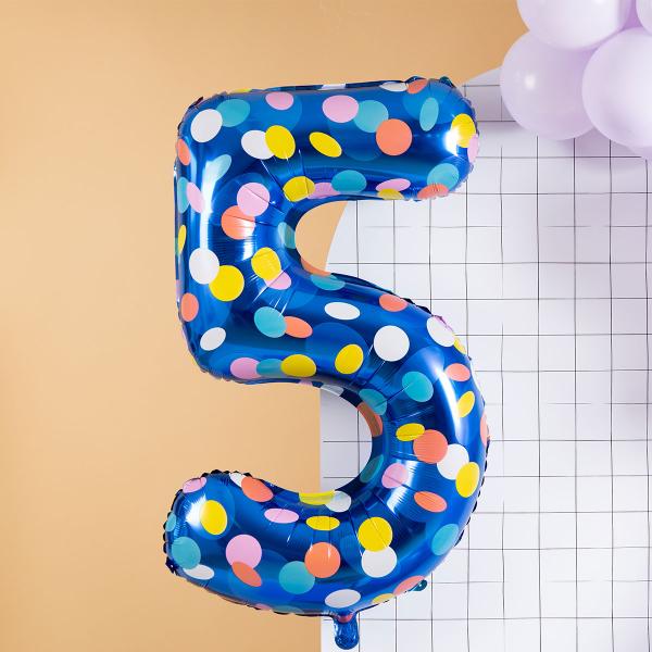 Blå Tallballong med Prikker