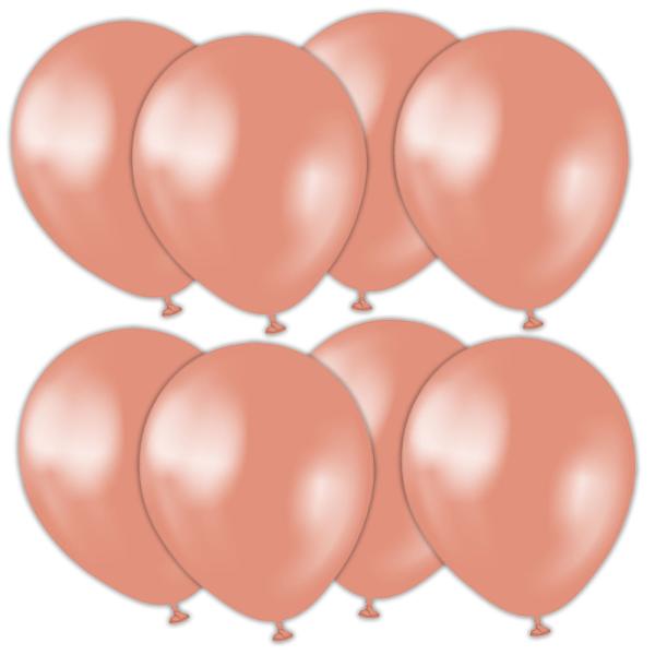 Latexballonger Metallic Rosegull 13 cm 25-pakning