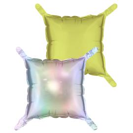 Puteballonger Holografisk/Neongul 4-pakning