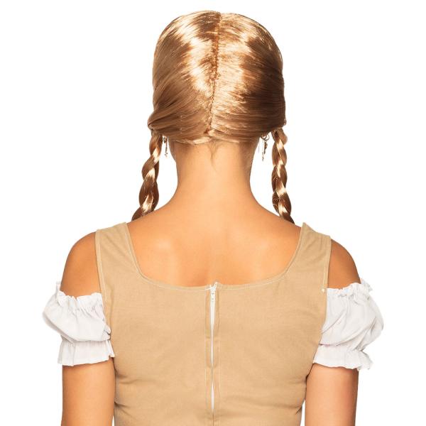 Parykk med Fletter Blond
