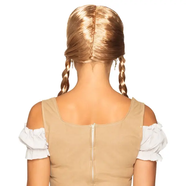 Parykk med Fletter Blond