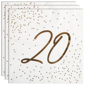 Servietter 20 &aring;r Gull med Prikker 16-pakning