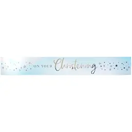 Banner On Your Christening Lyseblå