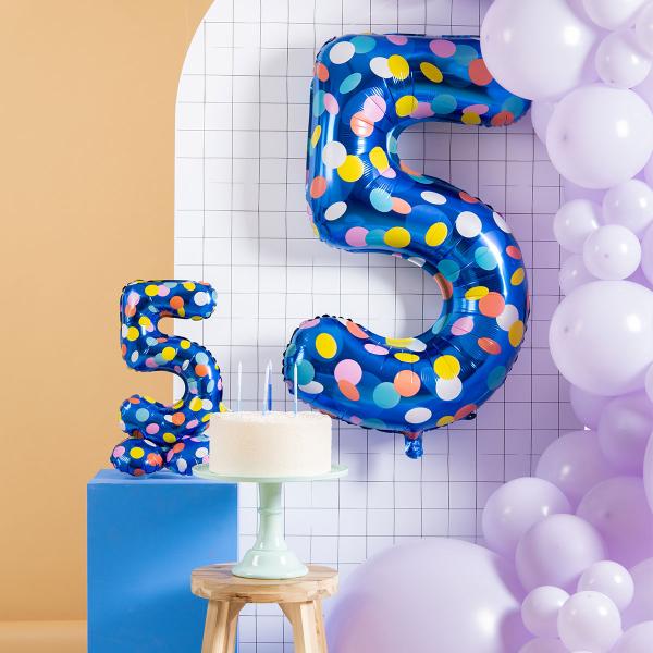 Blå Tallballong med Prikker