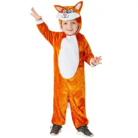 Oransje Kattekostyme Jumpsuit Barn