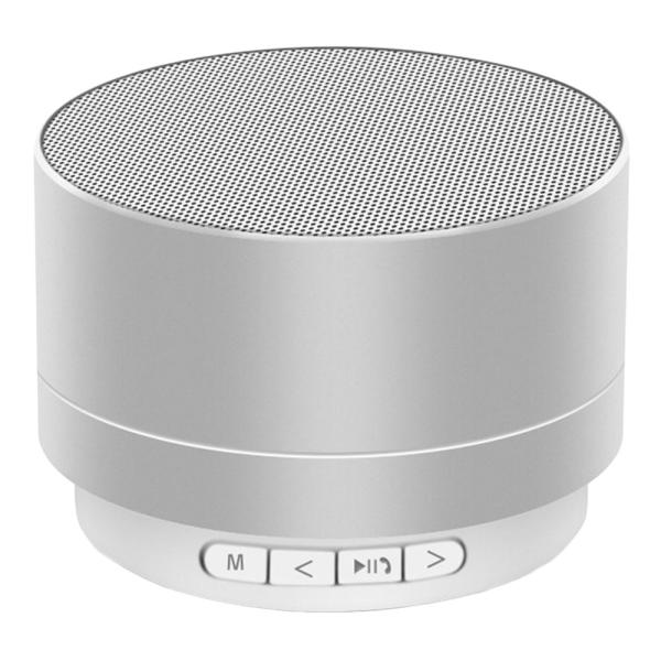 Rund Mini Bluetooth Høyttaler Sølv