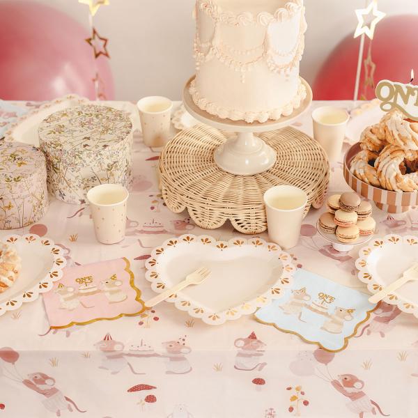 Servietter 1 år Mus Lyseblå 12-pakning