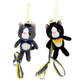 Studentbamse Katt med Sl&oslash;yfe 14 cm