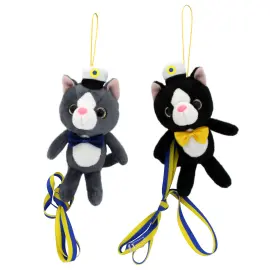 Studentbamse Katt med Sl&oslash;yfe 14 cm