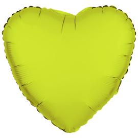 Folieballong Hjerte Neongul