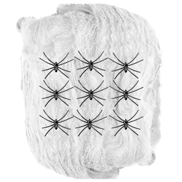 Hvitt Spindelvev med Edderkopper 200g