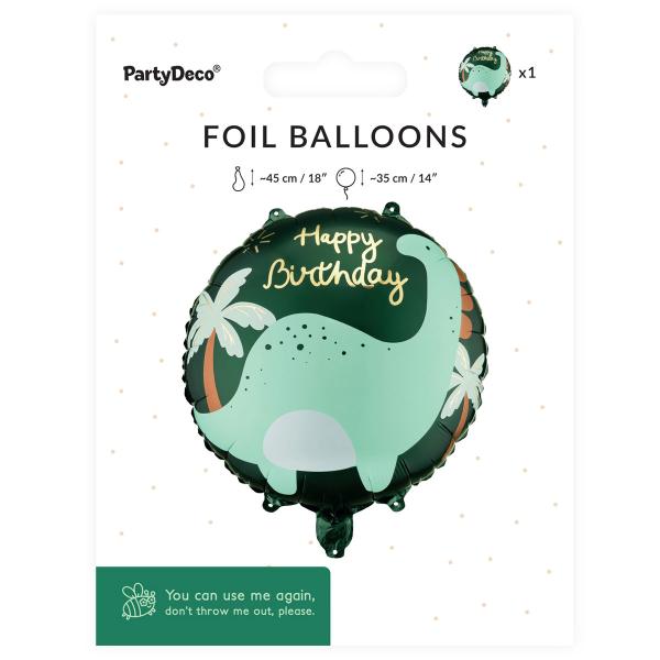 Folieballong Happy Birthday Dinosaur 35 cm