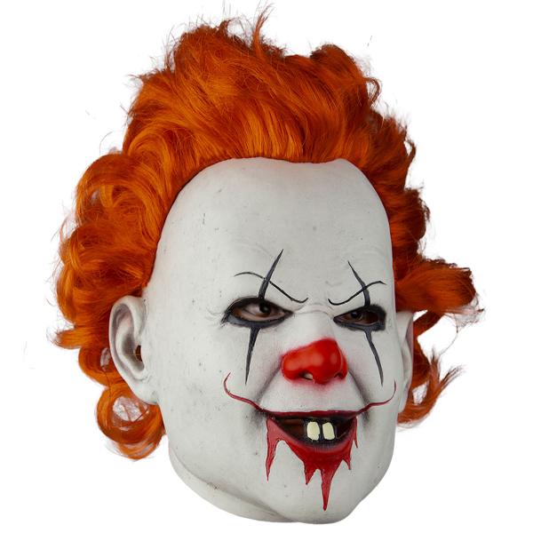 Latexmaske Skrekklovn med Oransje Hår