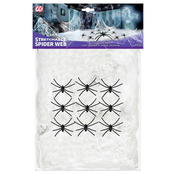 Hvitt Spindelvev med Edderkopper 200g