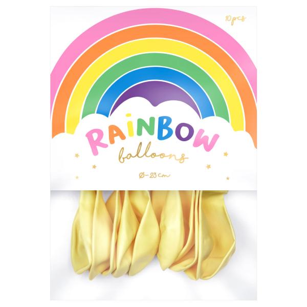 Rainbow Små Latexballonger Metallic Elfenbenshvite