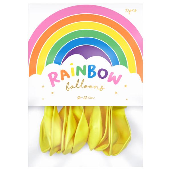 Rainbow Små Latexballonger Metallic Gule