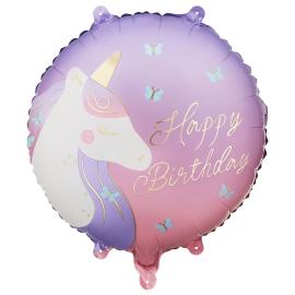 Folieballong Happy Birthday Enhj&oslash;rning 35 cm