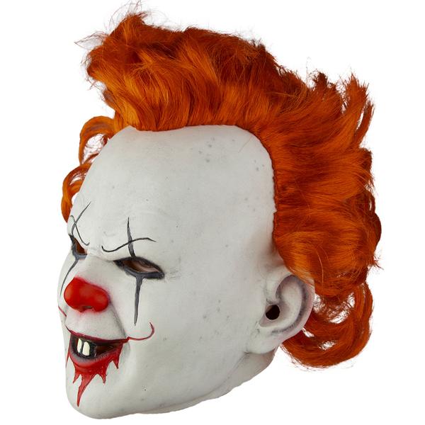 Latexmaske Skrekklovn med Oransje Hår