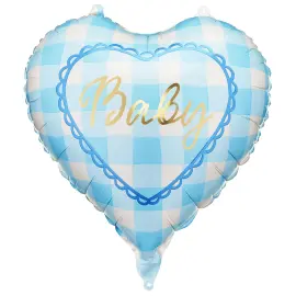 Folieballong Baby Hjerte Lysebl&aring; 35 cm