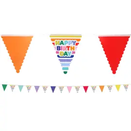 Vimpelgirlander Happy Birthday Stripetastic 6 m