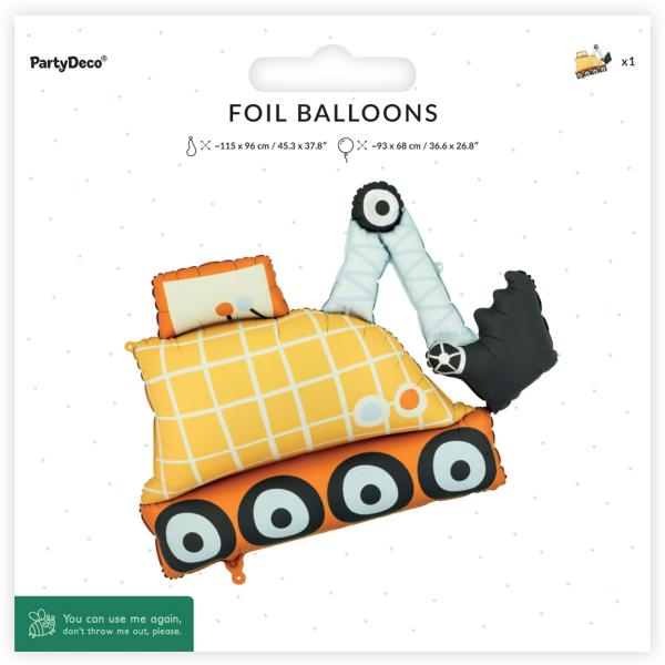 Folieballong Gravemaskin 93 x 68 cm