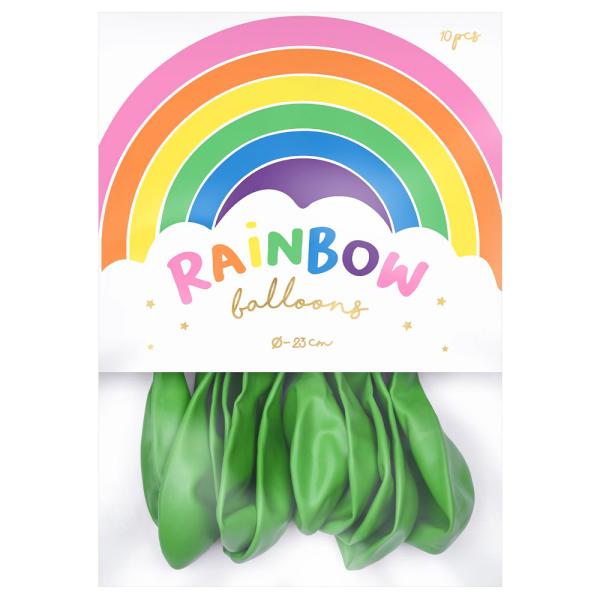 Rainbow Små Latexballonger Metallic Lysegrønne