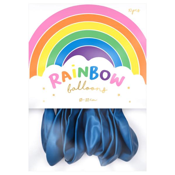 Rainbow Små Latexballonger Metallic Marineblå