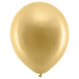 Rainbow Små Latexballonger Metallic Gull