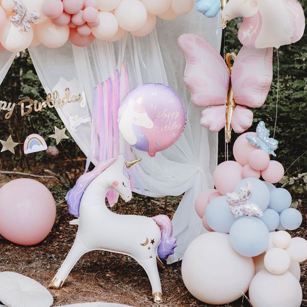 Folieballong Happy Birthday Enhjørning 35 cm