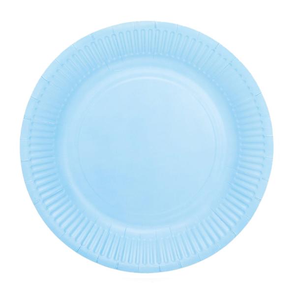 Papptallerkener Lyseblå 18 cm 8-pakning