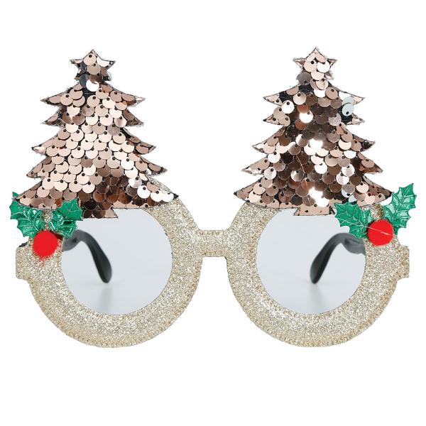 Glitrende Briller med Juletrær