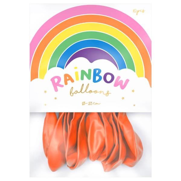Rainbow Små Latexballonger Metallic Oransje