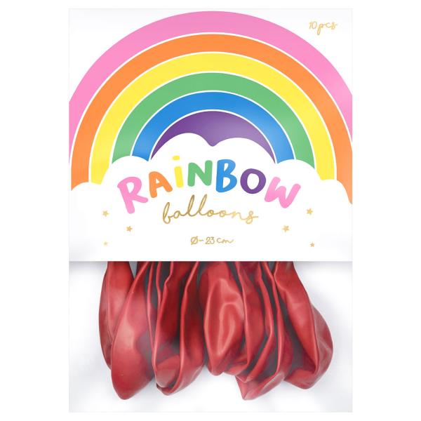 Rainbow Små Latexballonger Metallic Røde