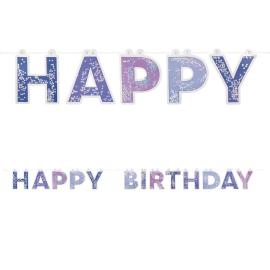 Happy Birthday Girlander Blå & Rosa