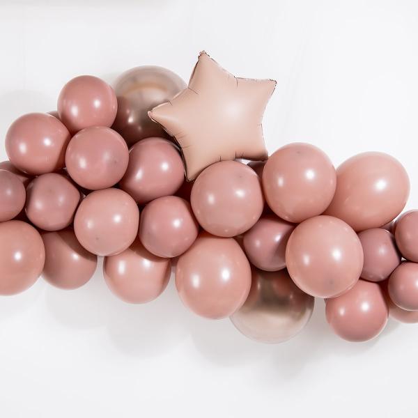 Folieballong Stjerne Gammelrosa Matt