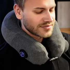 Oppblåsbar Nakkemassasje Pute Mørkegrå