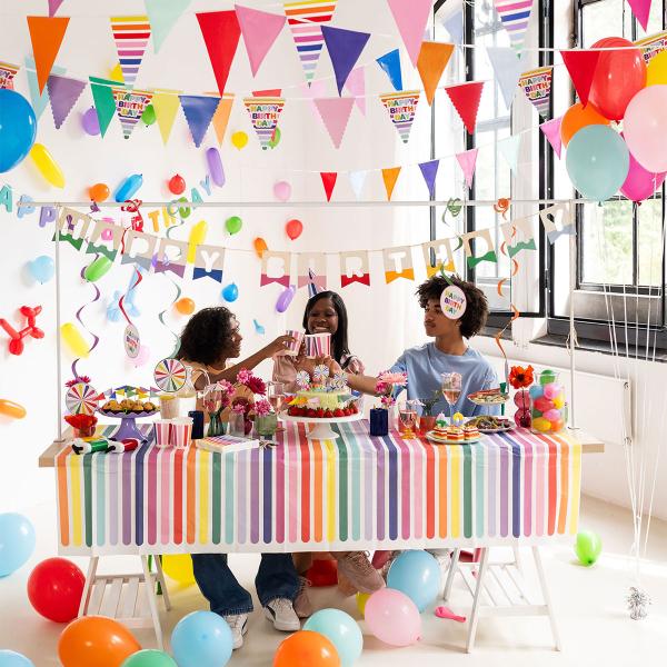 Vimpelgirlander Happy Birthday Stripetastic 6 m