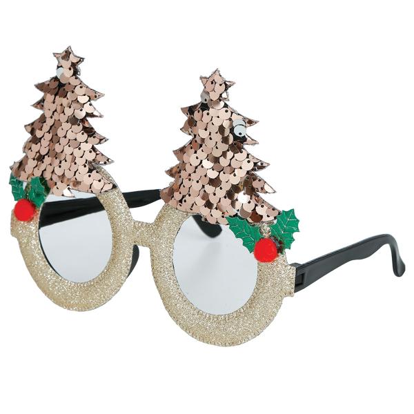 Glitrende Briller med Juletrær