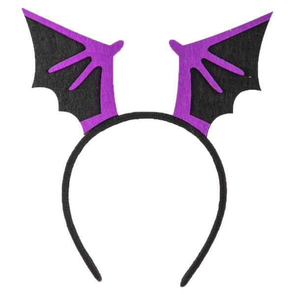 Halloween Hårbøyle Flaggermusvinger Svart/Lilla Barn