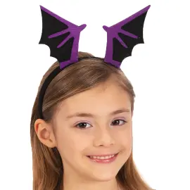 Halloween H&aring;rb&oslash;yle Flaggermusvinger Svart/Lilla Barn