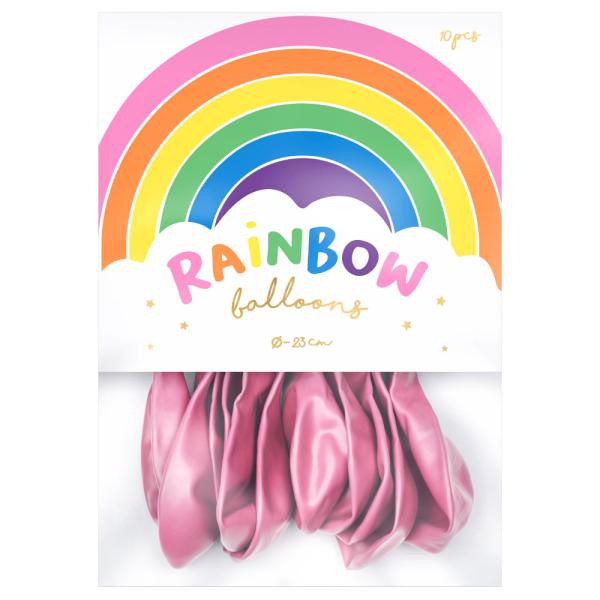 Rainbow Små Latexballonger Metallic Rosa