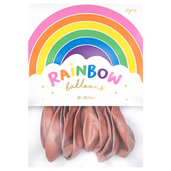Rainbow Små Latexballonger Metallic Rosegull