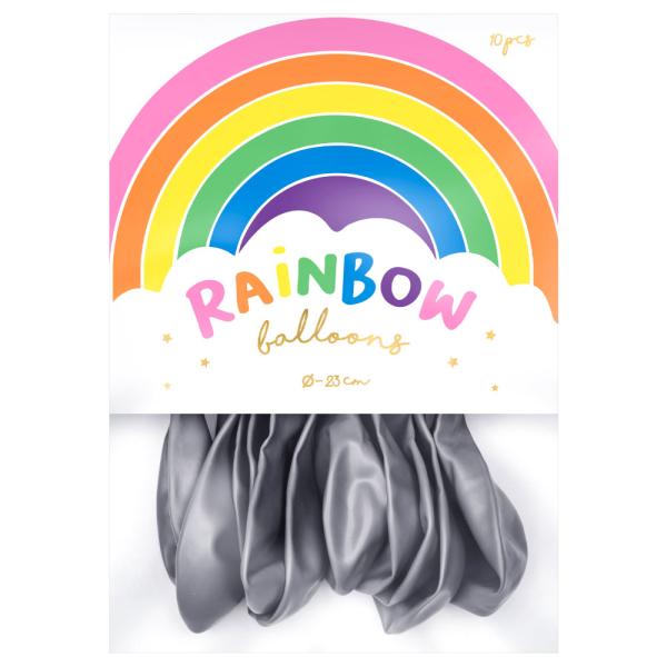 Rainbow Små Latexballonger Metallic Sølv