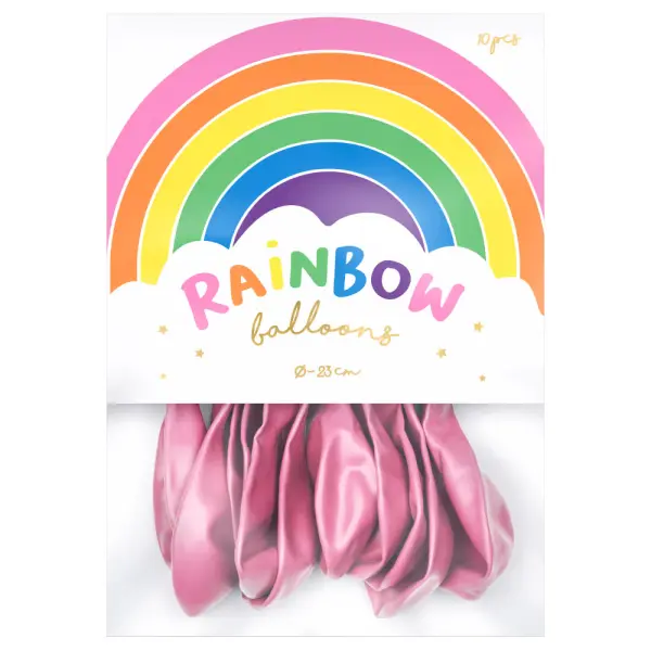 Rainbow Små Latexballonger Metallic Rosa