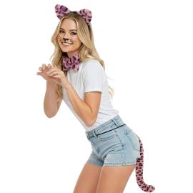 Kostymesett Leopard Rosa
