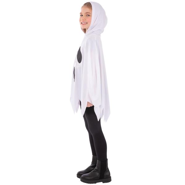 Hvit Spøkelse Poncho for Barn
