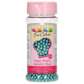 Sukkerperler Metallic Blå